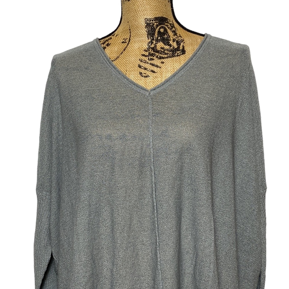 Wynne Layers Grey Scoop Neck Drop Shoulder Sweater Top S - Picture 6 of 12